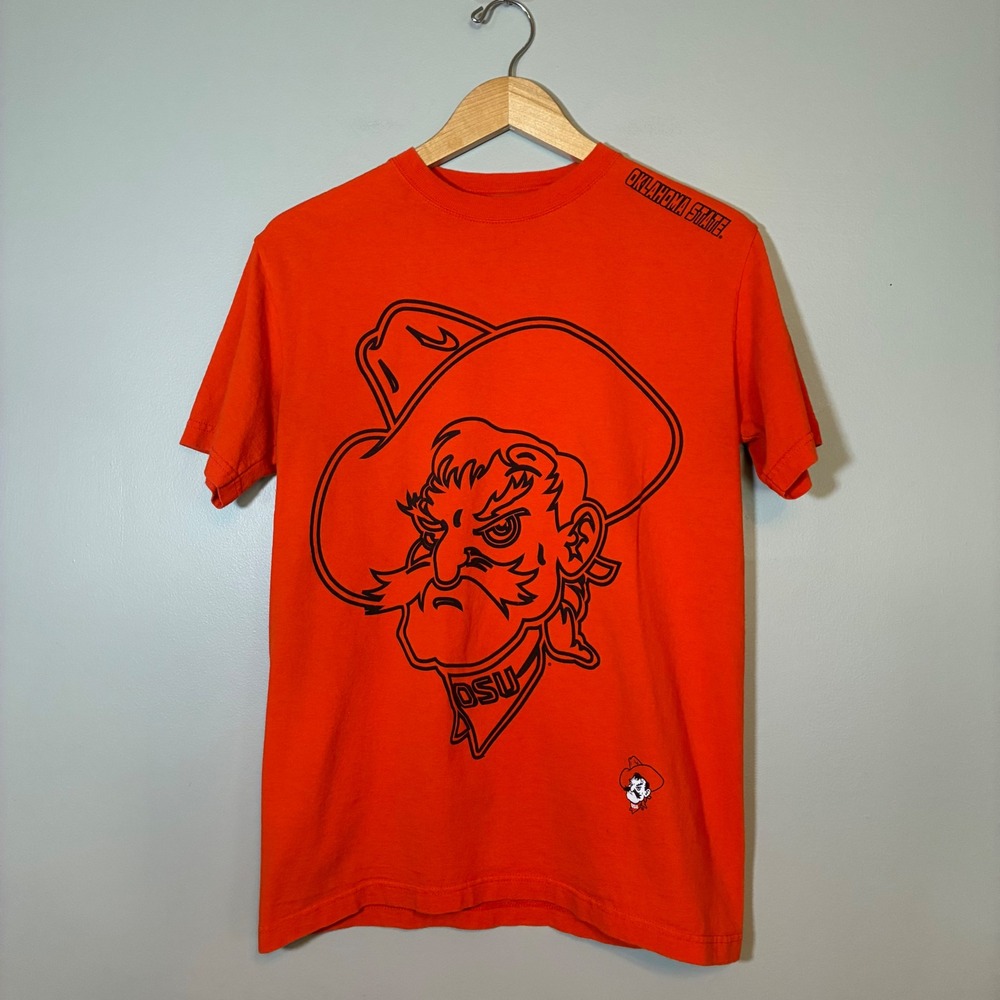 NCAA Oklahoma State Cowboys Pistol Pete Graphic T-Shirt Orange Mens Medium
